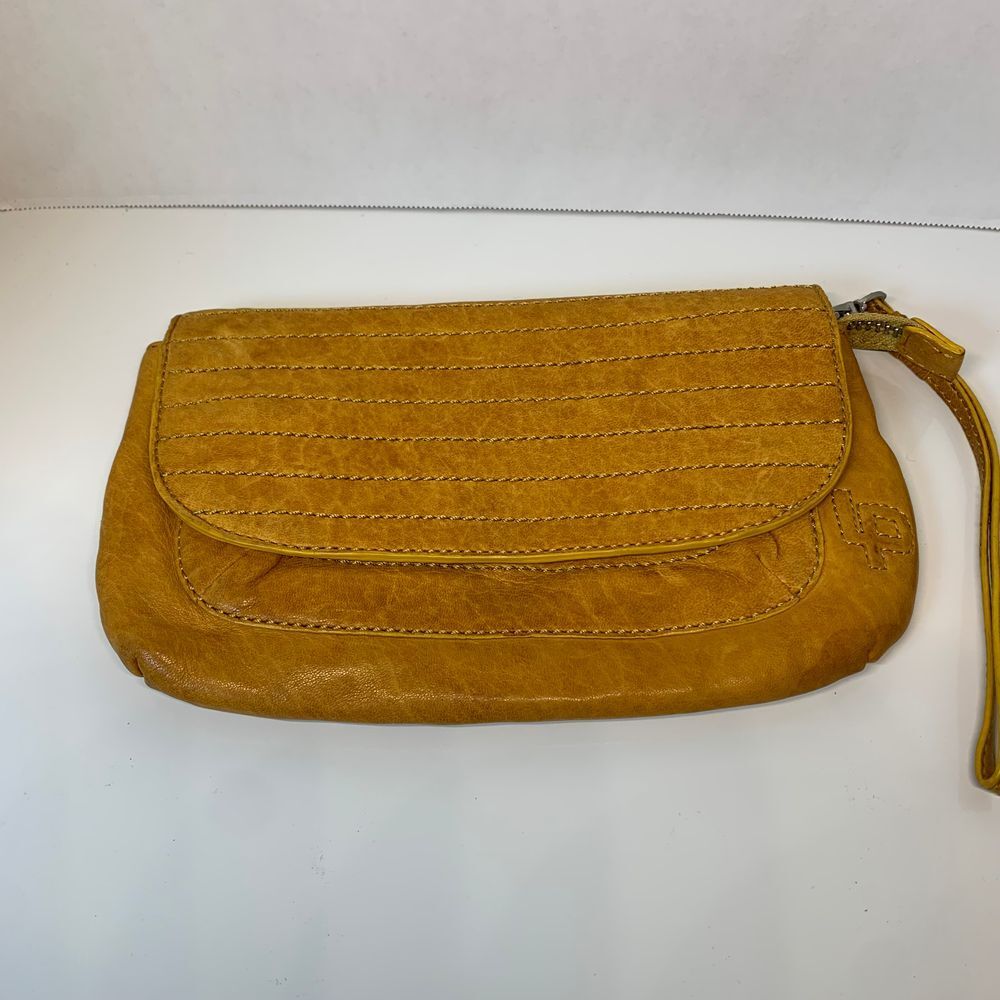 Linea Pelle Buttery Soft Yellow Leather Clutch